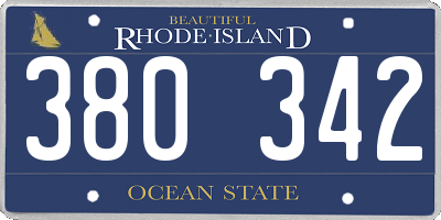 RI license plate 380342