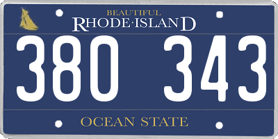 RI license plate 380343