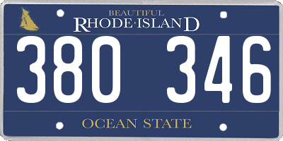 RI license plate 380346
