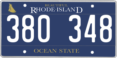 RI license plate 380348