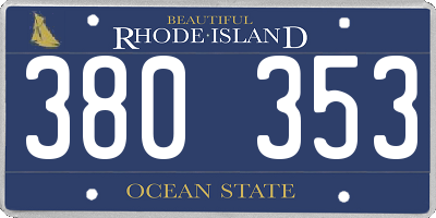 RI license plate 380353