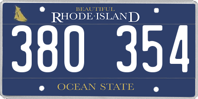 RI license plate 380354