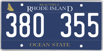 RI license plate 380355