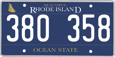 RI license plate 380358