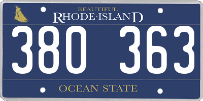RI license plate 380363