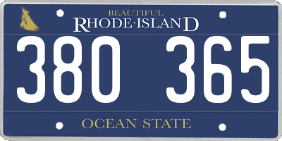 RI license plate 380365