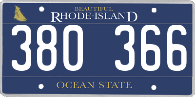 RI license plate 380366