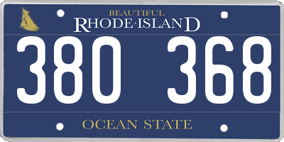 RI license plate 380368