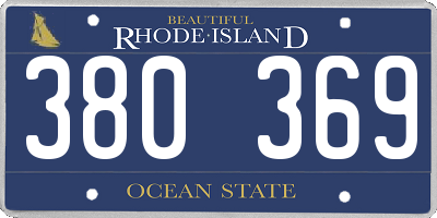 RI license plate 380369