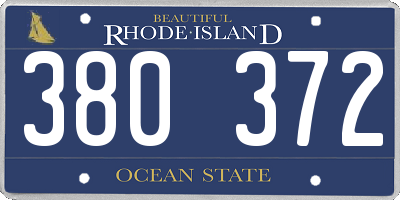 RI license plate 380372