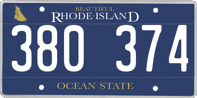 RI license plate 380374