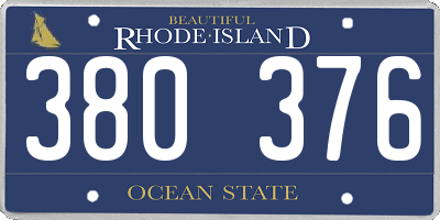 RI license plate 380376
