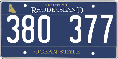 RI license plate 380377