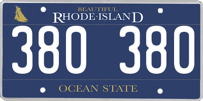 RI license plate 380380