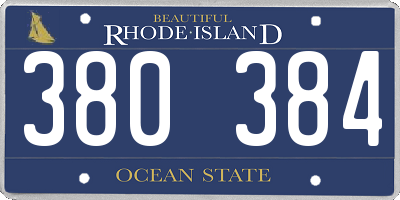 RI license plate 380384