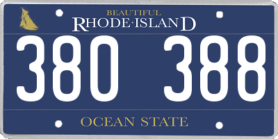 RI license plate 380388