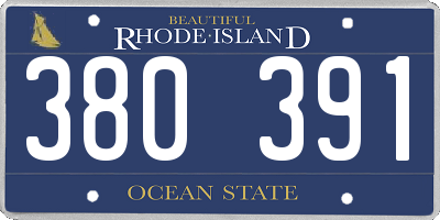 RI license plate 380391