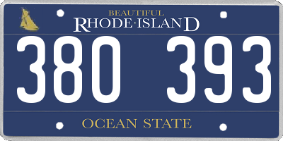 RI license plate 380393