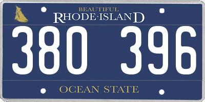 RI license plate 380396