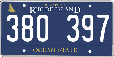 RI license plate 380397