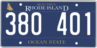RI license plate 380401
