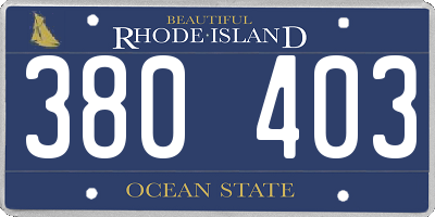 RI license plate 380403