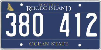 RI license plate 380412