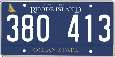 RI license plate 380413