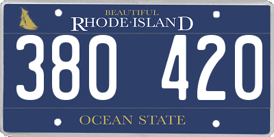 RI license plate 380420