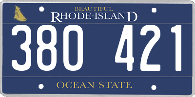 RI license plate 380421