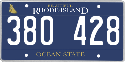 RI license plate 380428