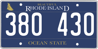 RI license plate 380430