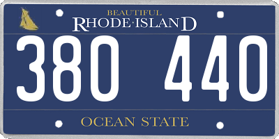 RI license plate 380440