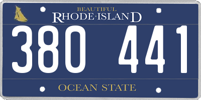 RI license plate 380441