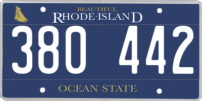 RI license plate 380442
