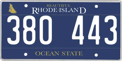 RI license plate 380443