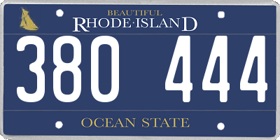 RI license plate 380444