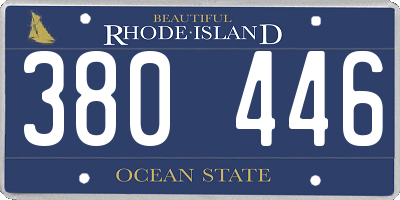 RI license plate 380446