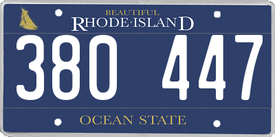 RI license plate 380447