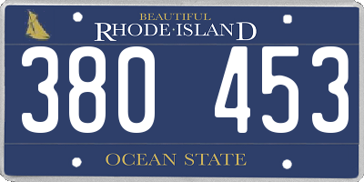 RI license plate 380453