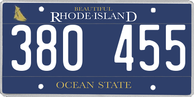 RI license plate 380455