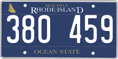 RI license plate 380459