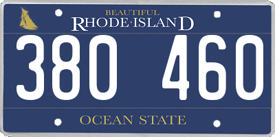 RI license plate 380460