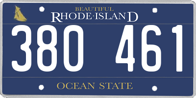 RI license plate 380461