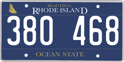 RI license plate 380468
