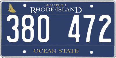 RI license plate 380472