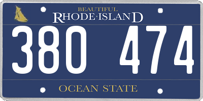 RI license plate 380474