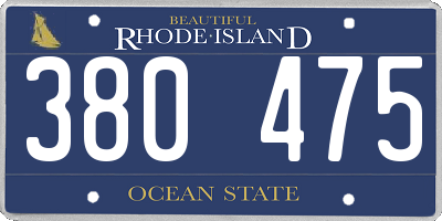 RI license plate 380475