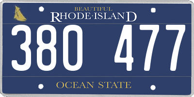 RI license plate 380477