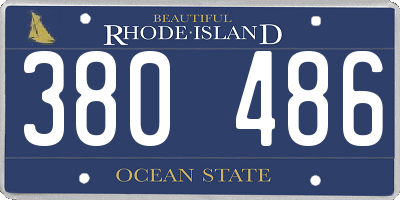 RI license plate 380486